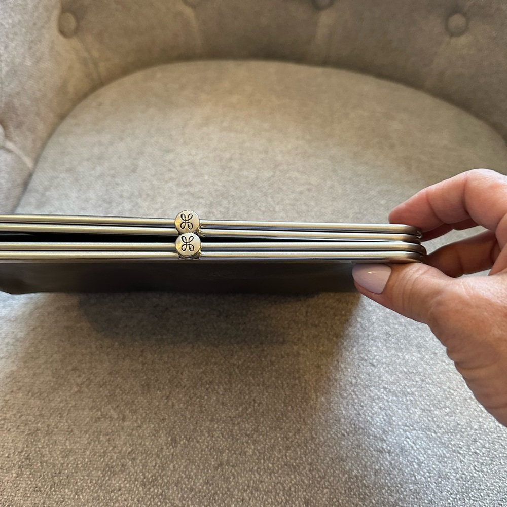 HOBO Grey Leather Clutch - Picture 3 of 8